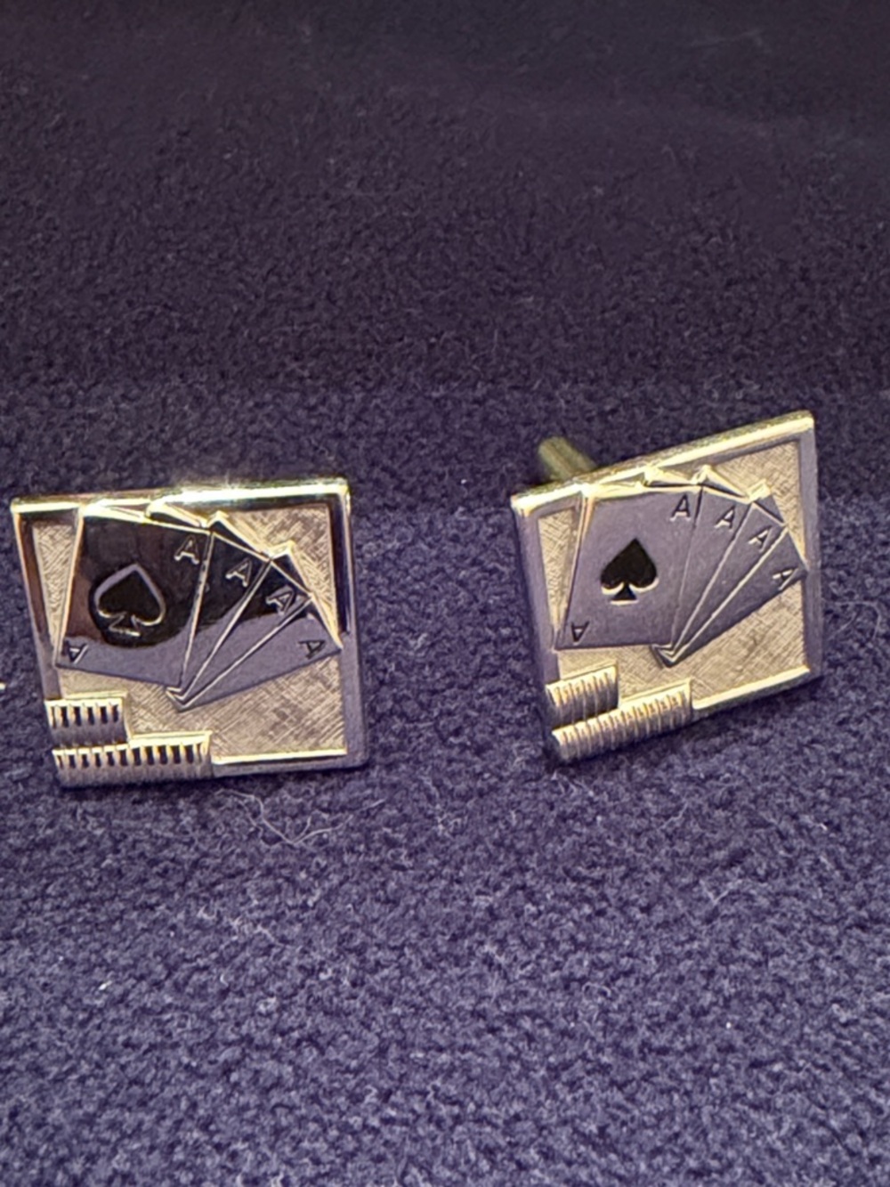SWANK ace of spades silver tone cuff links 🐈⬛